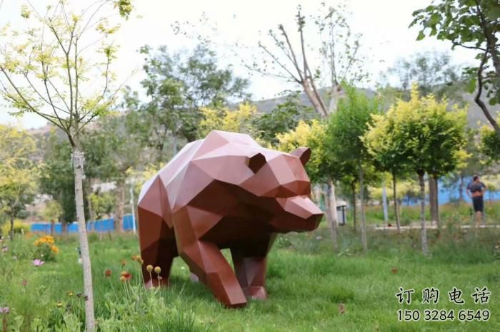 園林熊雕塑廠家 大型草地擺件 街道仿古熊雕塑