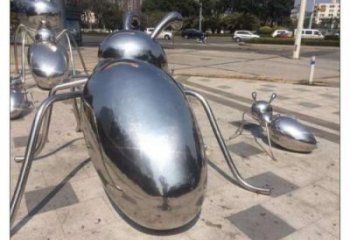 鏡面螞蟻雕塑廠家 現(xiàn)代擺件 游樂場異形螞蟻雕塑