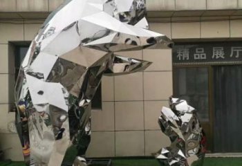 鏡面熊雕塑廠家 現代擺件 游樂場異形熊雕塑