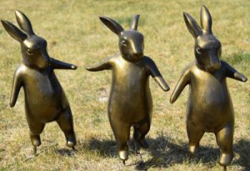 住宅小區(qū)兔子雕塑廠家 現(xiàn)代戶外小品 公園噴漆兔子雕塑