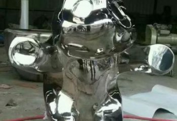 鏡面熊貓雕塑廠家 現(xiàn)代戶外擺件 游樂場異形熊貓雕塑