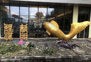 庭院小魚雕塑廠家 歐式仿真擺件 戶外噴漆小魚雕塑