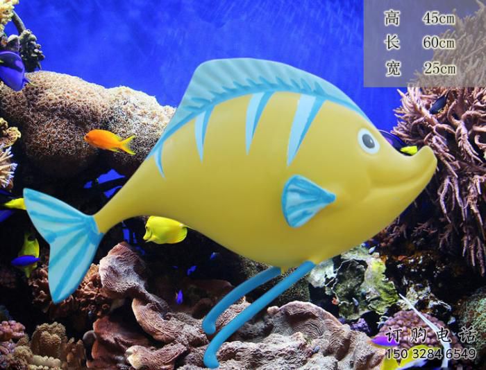 商場魚兒雕塑廠家 中式室內小品 酒店彩繪魚兒雕塑