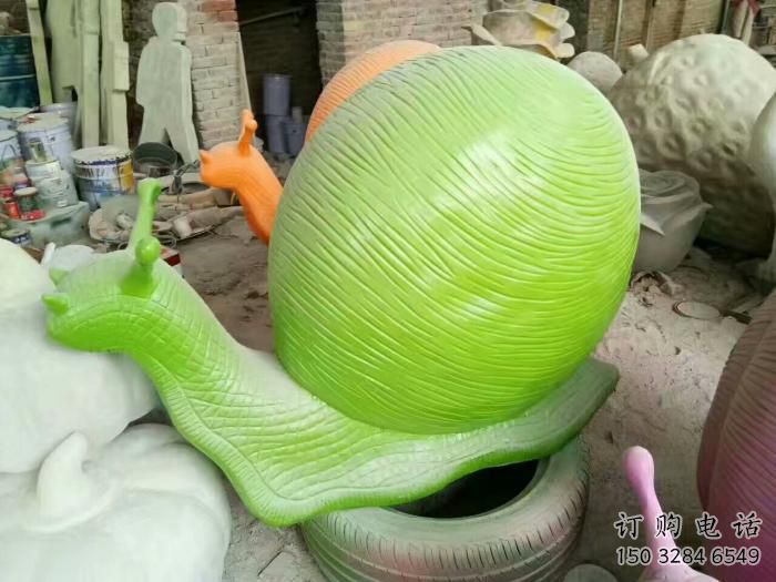 風景區蝸牛雕塑廠家 中式戶外擺件 大型彩繪蝸牛雕塑