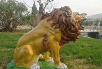 園林獅子雕塑廠家 大型草地擺件 街道仿真獅子雕塑