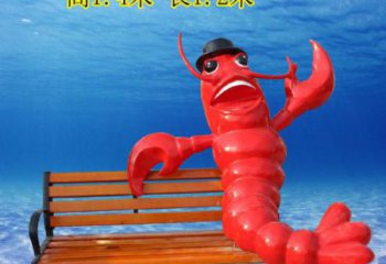 商場龍蝦雕塑廠家 中式室內小品 酒店卡通龍蝦雕塑