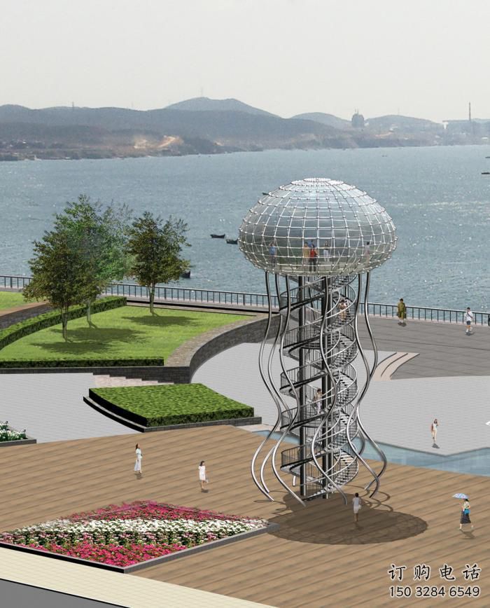 戶外水母雕塑廠家 海洋賓館小品 廣場(chǎng)拉絲水母雕塑