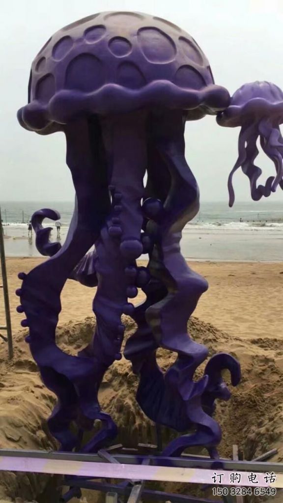 異形水母雕塑廠家 海洋異形擺件 公園拉絲水母雕塑