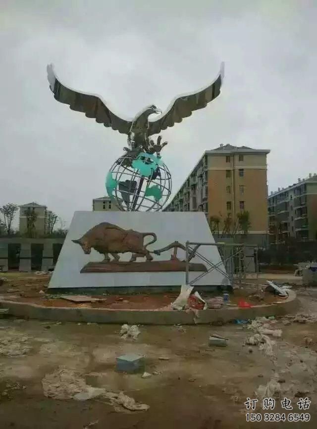 大門口飛鷹雕塑廠家 歐式戶外擺件 風景區仿真飛鷹雕塑