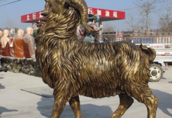 公園山羊雕塑廠家 中式彩繪小品 風景區仿古山羊雕塑