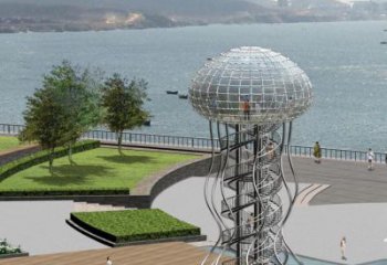 戶外水母雕塑廠家 海洋賓館小品 廣場拉絲水母雕塑