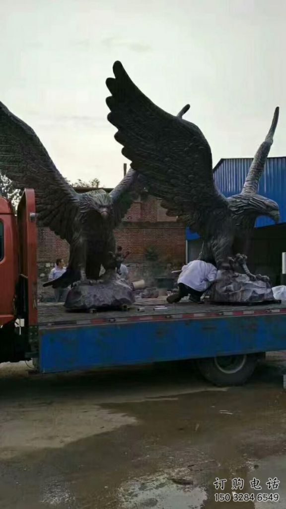 街道飛鷹雕塑廠家 戶外創意擺件 風景區仿古飛鷹雕塑