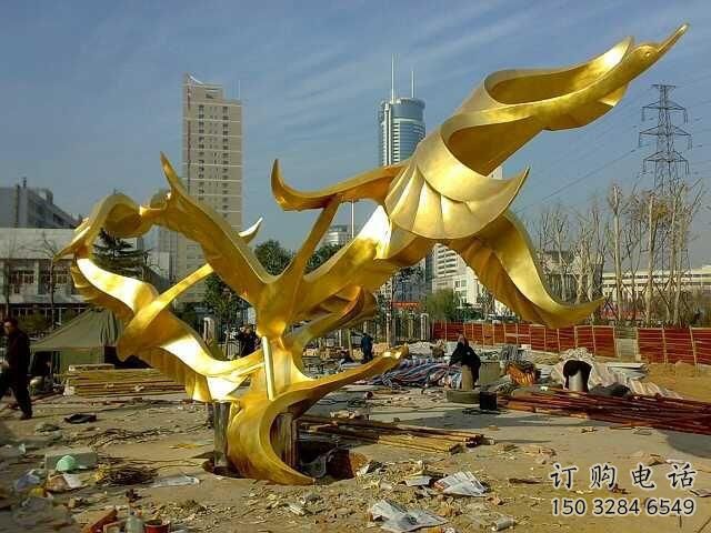公園海燕雕塑廠家 中式鍍金小品 風(fēng)景區(qū)仿真海燕雕塑