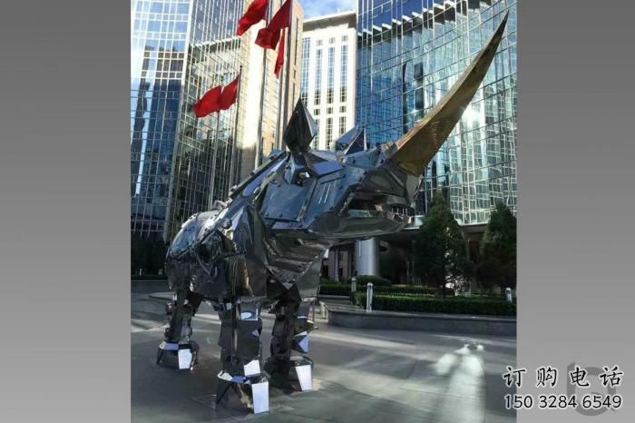 抽象犀牛雕塑廠家 創意室內擺件 玄關現代犀牛雕塑