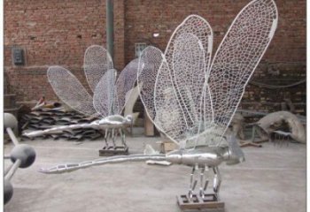 鏤空蜻蜓雕塑廠家 創意抽象擺件 公園仿真蜻蜓雕塑