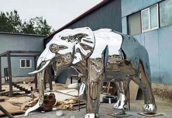 鍛造大象雕塑廠家 創(chuàng)意現(xiàn)代擺件 廣場鏡面大象雕塑