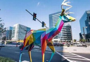 公園鹿雕塑廠家 中式啞光小品 風景區電鍍鹿雕塑