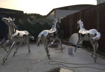 鍛造馬雕塑廠家 戶外卡通擺件 廣場啞光馬雕塑