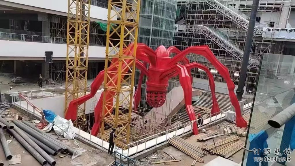 噴漆蜘蛛雕塑廠家 卡通廣場小品 戶外切面蜘蛛雕塑