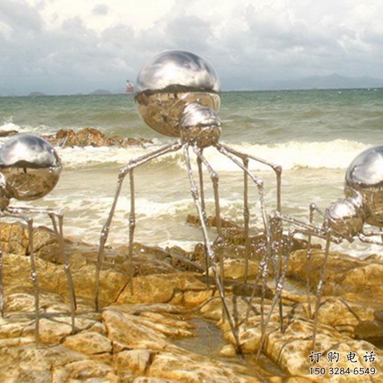 仿真蜘蛛雕塑廠家 大型鏡面擺件 公園戶外蜘蛛雕塑