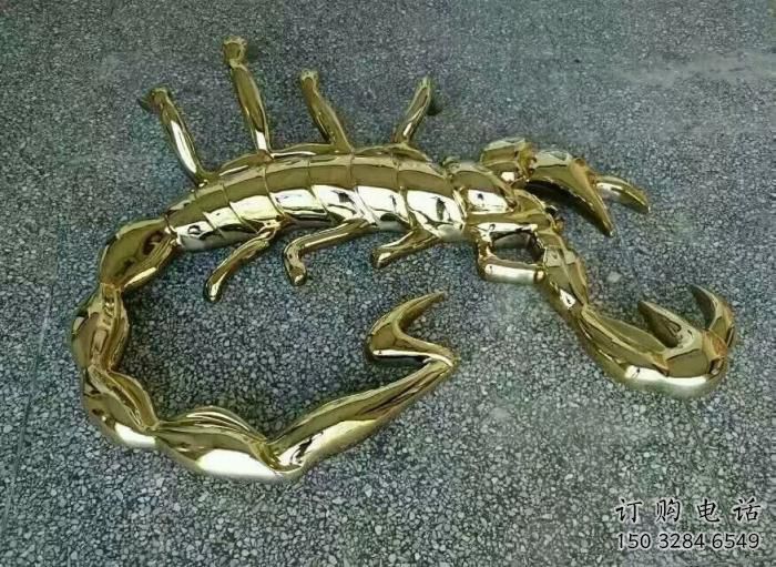 鍍金蝎子雕塑廠家 大型餐飲店擺件 戶外異形蝎子雕塑