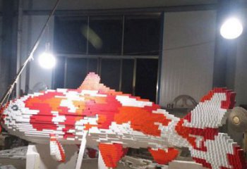 風景區(qū)魚雕塑廠家 中式室內(nèi)擺件 大型彩繪魚雕塑