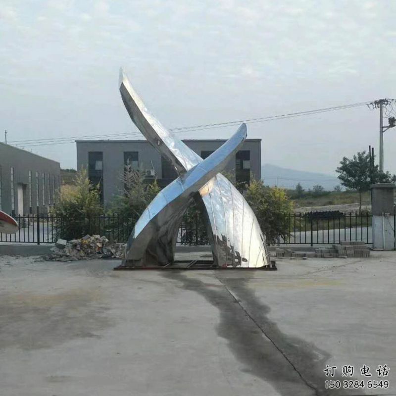 街道魚尾雕塑廠家 創(chuàng)意村口小品 酒店拉絲魚尾雕塑