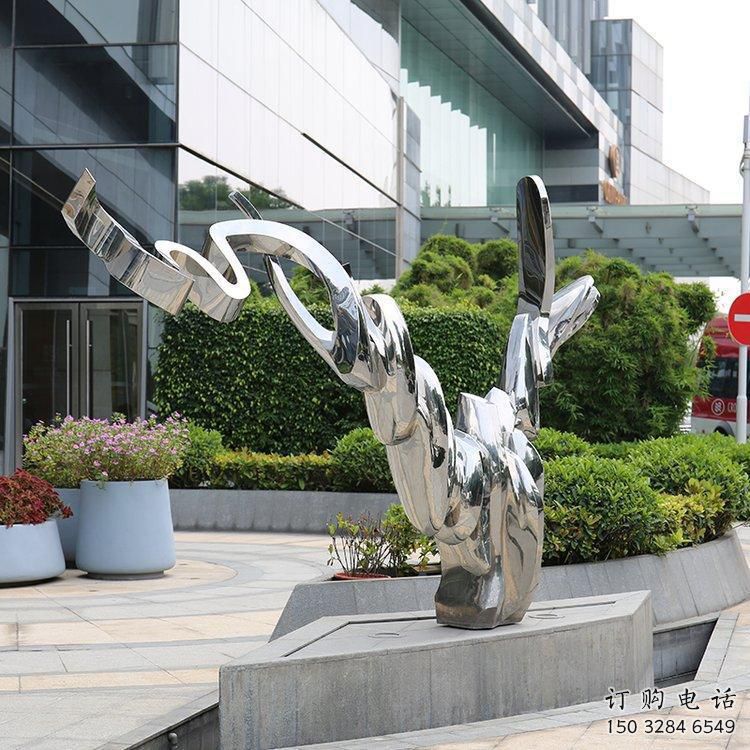 公園貓雕塑廠家 中式啞光小品 風景區幾何貓雕塑