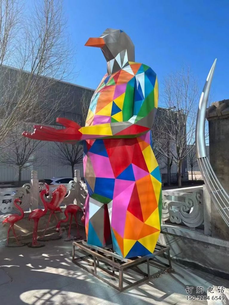 步行街飛鳥(niǎo)雕塑廠家 創(chuàng)意卡通擺件 大型切面飛鳥(niǎo)雕塑