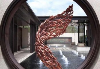 大型麥穗魚(yú)雕塑廠家 中式啞光擺件 餐飲店戶外麥穗魚(yú)雕塑