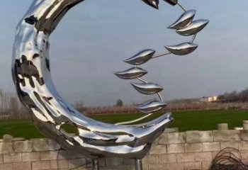 鏡面麥穗魚(yú)雕塑廠家 大型抽象擺件 游樂(lè)場(chǎng)異形麥穗魚(yú)雕塑