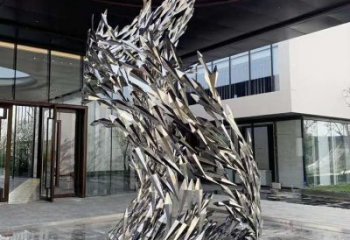 鏡面麥穗魚(yú)雕塑廠家 大型餐飲店擺件 步行街異形麥穗魚(yú)雕塑