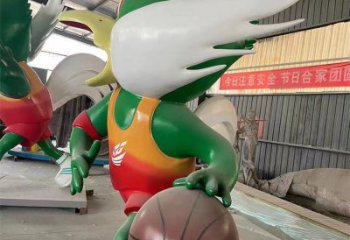 彩繪飛鳥雕塑廠家 卡通噴漆小品 草地抽象飛鳥雕塑