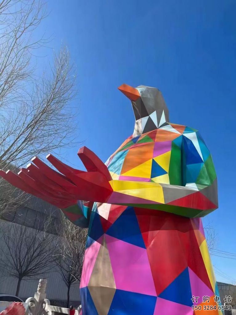 住宅小區飛鳥雕塑廠家 現代廣場小品 公園噴漆飛鳥雕塑