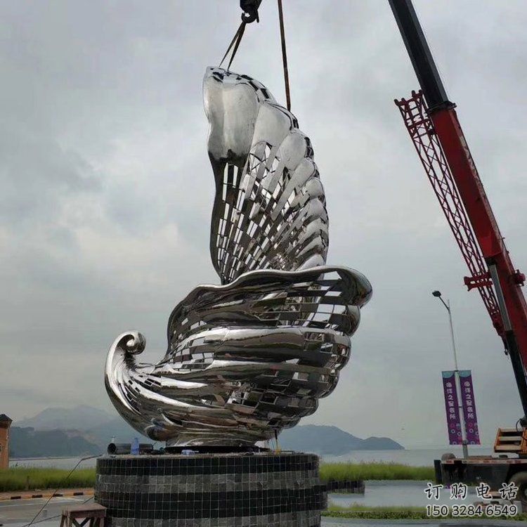 抽象海螺雕塑廠家 創意村口擺件 戶外鏡面海螺雕塑