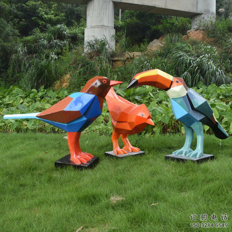 幾何飛鳥雕塑廠家 現代抽象擺件 商場切面飛鳥雕塑