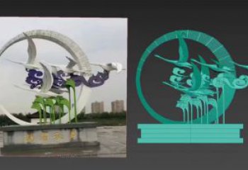 鑄造飛燕雕塑廠家 創(chuàng)意村口小品 村口噴漆飛燕雕塑