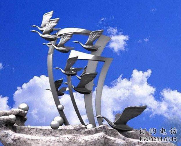 拉絲飛鴿雕塑廠家 大型剪影擺件 游樂場異形飛鴿雕塑