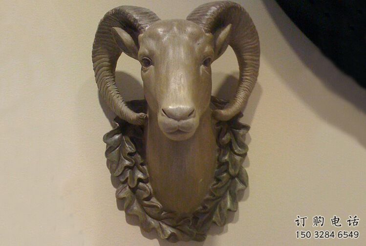 住宅小區羊頭雕塑廠家 現代創意小品 戶外噴漆羊頭雕塑