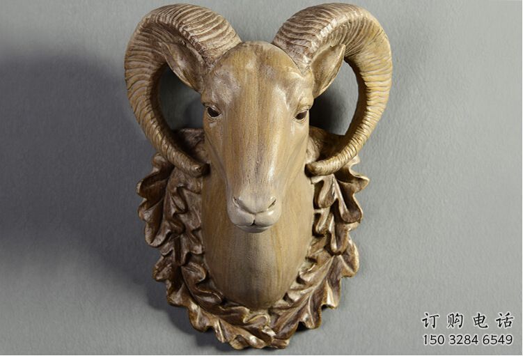 幼兒園羊頭雕塑廠家 卡通噴漆小品 室內異形羊頭雕塑