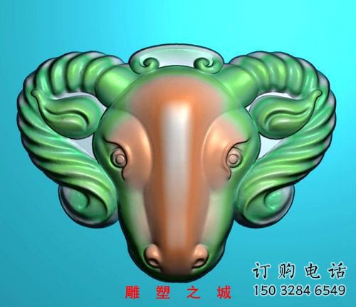 別墅羊頭雕塑廠家 卡通噴漆小品 戶外大型羊頭雕塑