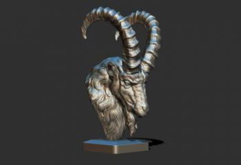 幾何羊頭雕塑廠家 中式室內擺件 大型切面羊頭雕塑