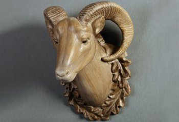 賓館羊頭雕塑廠家 歐式仿真小品 戶外噴漆羊頭雕塑