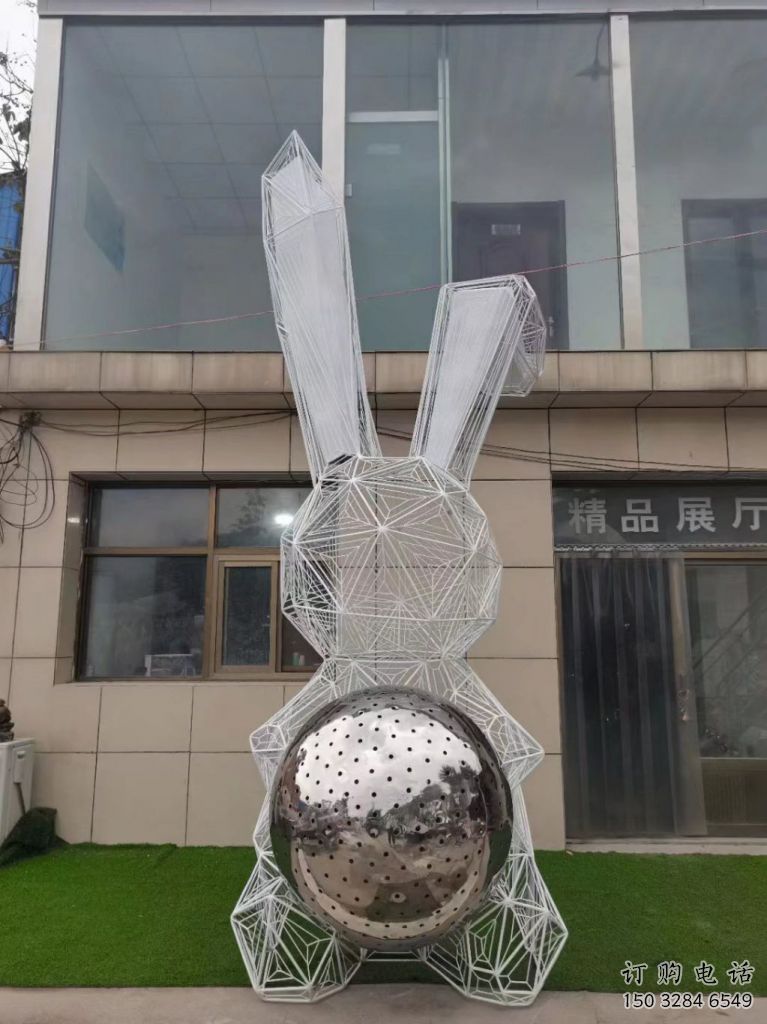 鏤空兔子雕塑廠家 大型鏤空擺件 風(fēng)景區(qū)大型兔子雕塑