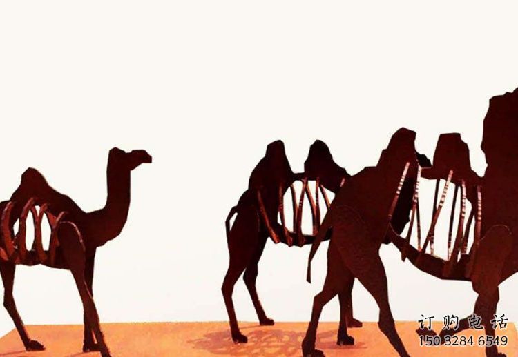 剪紙駱駝雕塑廠家 創意戶外擺件 風景區仿古駱駝雕塑