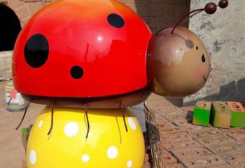 彩繪瓢蟲雕塑廠家 創意鋼管擺件 公園噴漆瓢蟲雕塑