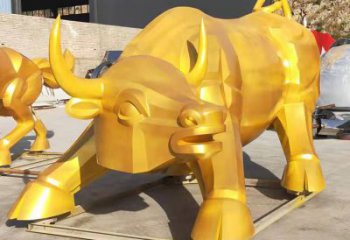 別墅牛雕塑廠家 卡通噴漆小品 農(nóng)村抽象牛雕塑