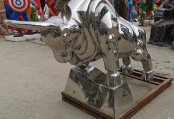 園林牛雕塑廠家 大型鏡面擺件 街道仿真牛雕塑