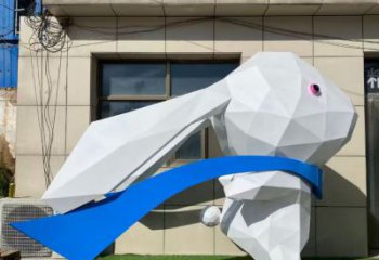 切面兔子雕塑廠家 大型幾何擺件 游樂(lè)場(chǎng)異形兔子雕塑