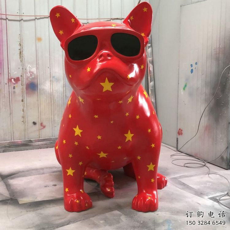 關小狗雕塑廠家 創意彩繪擺件 風景區卡通小狗雕塑